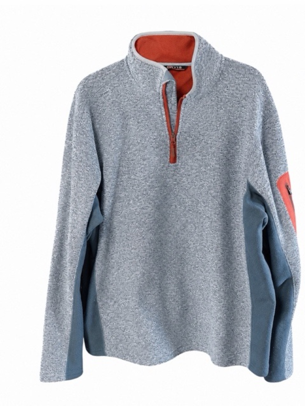 Orvis Men’s Heathered Blue Quarter Zip Pullover Sweater